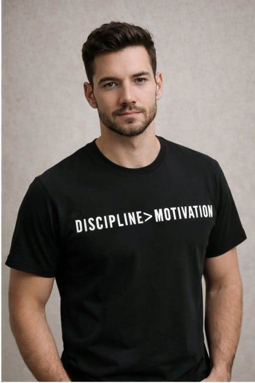 Discipline > Motivation – Premium Motivational T-Shirt